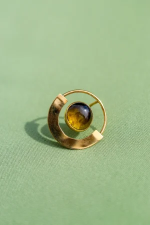 Brown Glass Beaded Ring