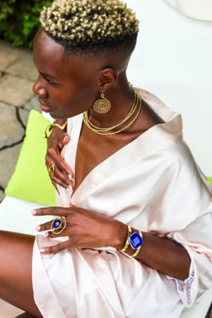 Blue Glass Marble Bracelet