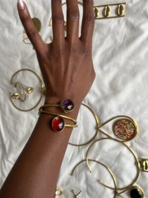 Red Glass Marble Bracelet